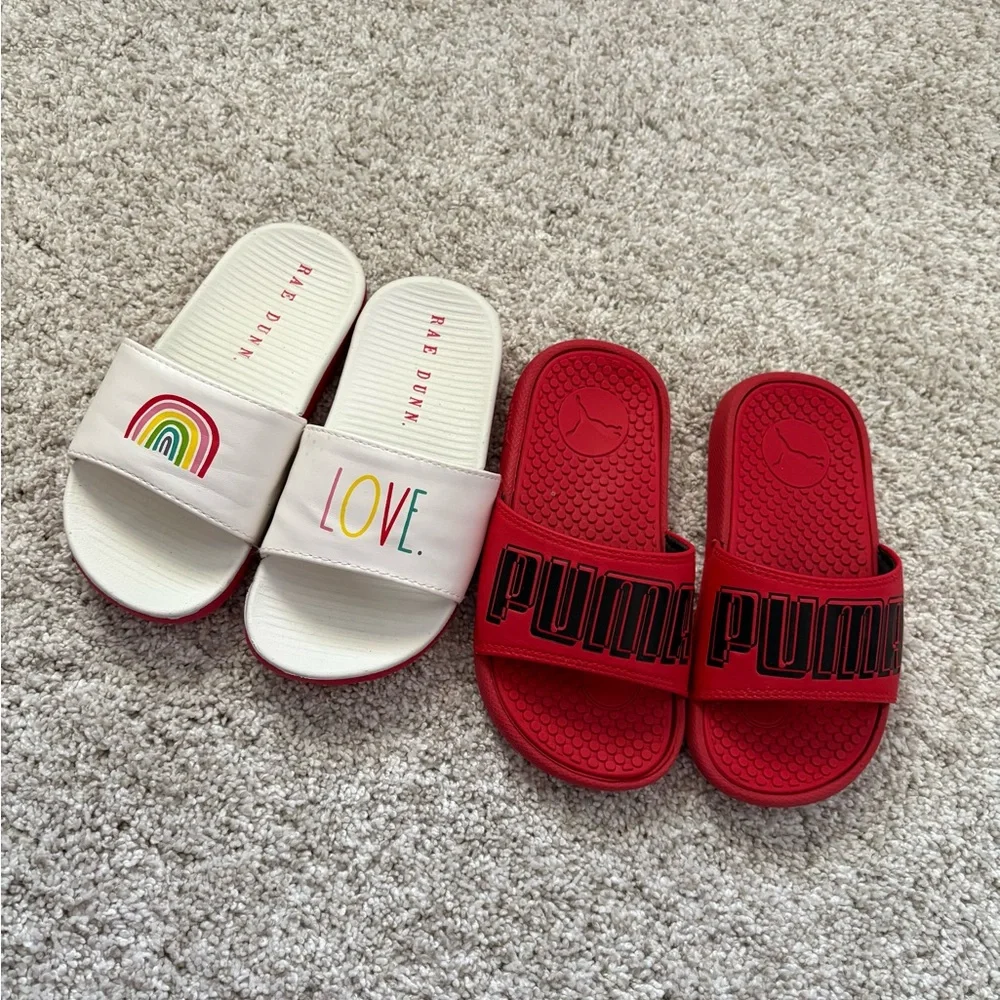 PUMA and RAE DUNN Kids' toddler boy girl Slide Sandals size 11-13 bundle 2 pairs